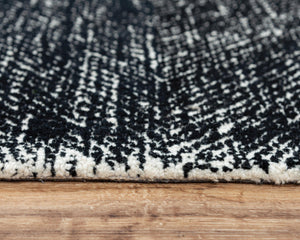 Alora Decor Trace Black Hand-Tufted 100% Wool Rectangle Rug With Ivory Geometric Design, Plush Durable Texture 5' x 7'6" 01401410106930576