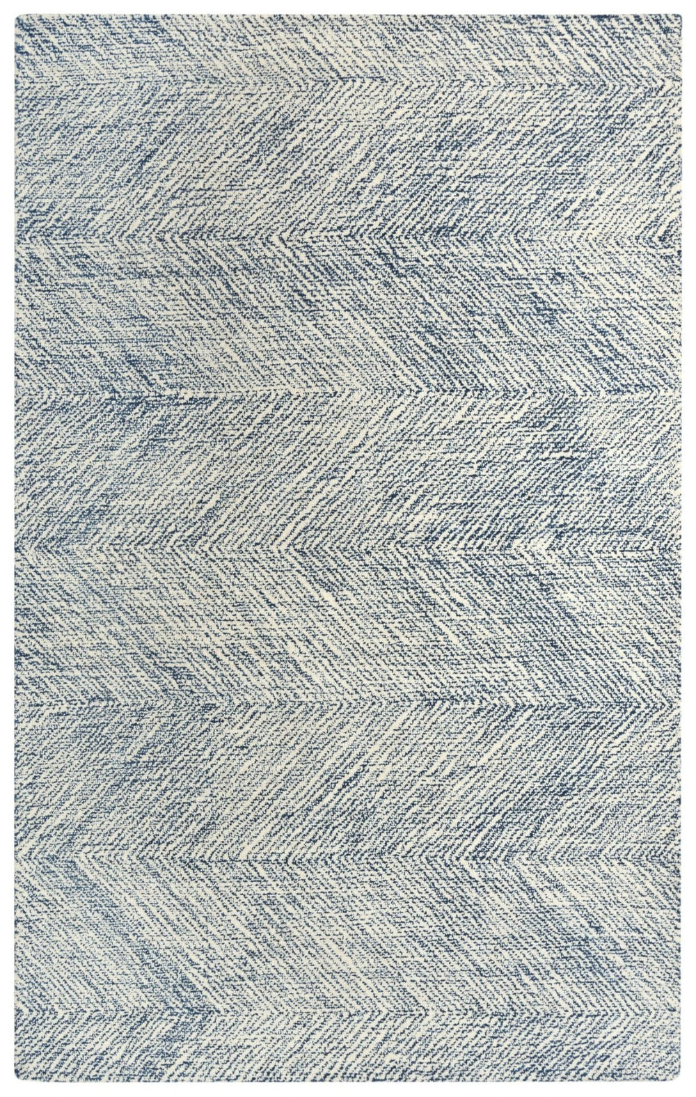 Alora Decor Trace Blue Hand-Tufted Wool Rug With Subtle Navy Chevron Pattern — Soft, Durable, Transitional Accent 5' x 7'6" 01401410237570576