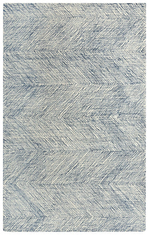 Alora Decor Trace Blue Hand-Tufted Wool Rug With Subtle Navy Chevron Pattern — Soft, Durable, Transitional Accent 5' x 7'6" 01401410237570576