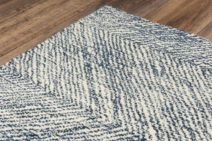 Alora Decor Trace Blue Hand-Tufted Wool Rug With Subtle Navy Chevron Pattern — Soft, Durable, Transitional Accent 5' x 7'6" 01401410237570576