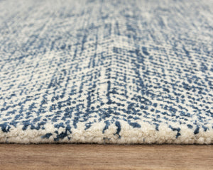 Alora Decor Trace Blue Hand-Tufted Wool Rug With Subtle Navy Chevron Pattern — Soft, Durable, Transitional Accent 5' x 7'6" 01401410237570576