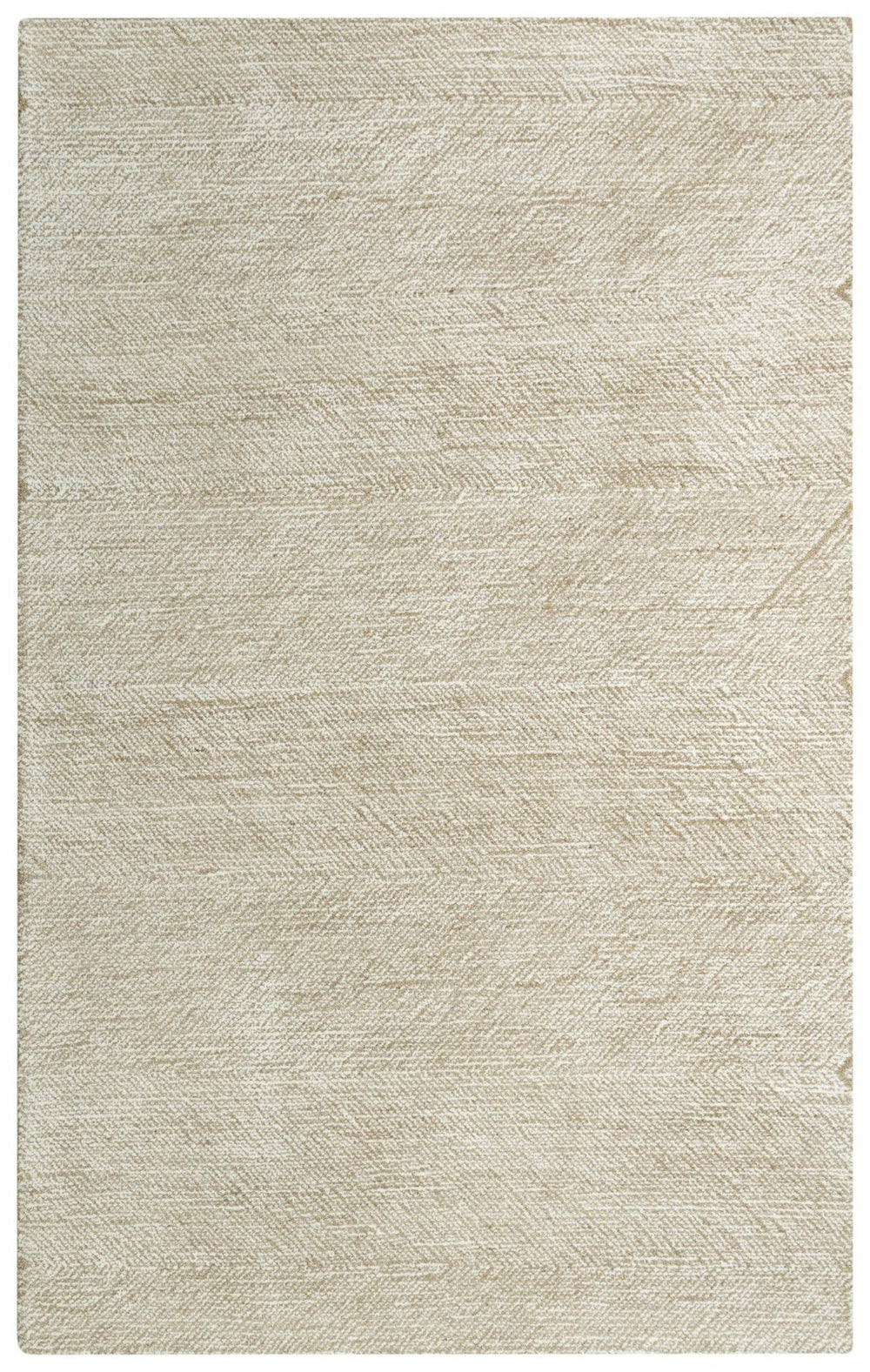 Alora Decor Trace Hand-Tufted Beige Chevron Wool Rug — Neutral Tan & Ivory Transitional Style, Durable Plush Finish 5' x 7'6" 01401410337880576