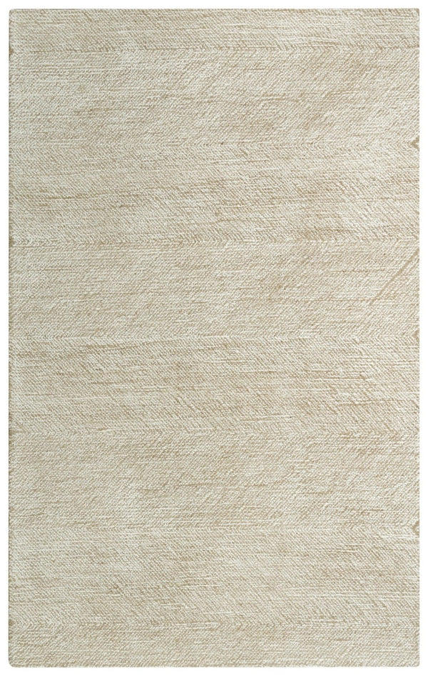 Alora Decor Trace Hand-Tufted Beige Chevron Wool Rug — Neutral Tan & Ivory Transitional Style, Durable Plush Finish 5' x 7'6" 01401410337880576