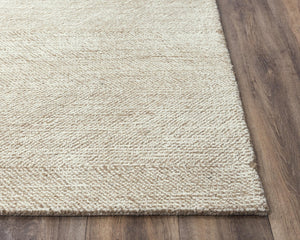 Alora Decor Trace Hand-Tufted Beige Chevron Wool Rug — Neutral Tan & Ivory Transitional Style, Durable Plush Finish 5' x 7'6" 01401410337880576