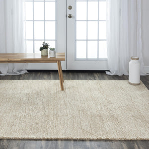Alora Decor Trace Hand-Tufted Beige Chevron Wool Rug — Neutral Tan & Ivory Transitional Style, Durable Plush Finish 5' x 7'6" 01401410337880576