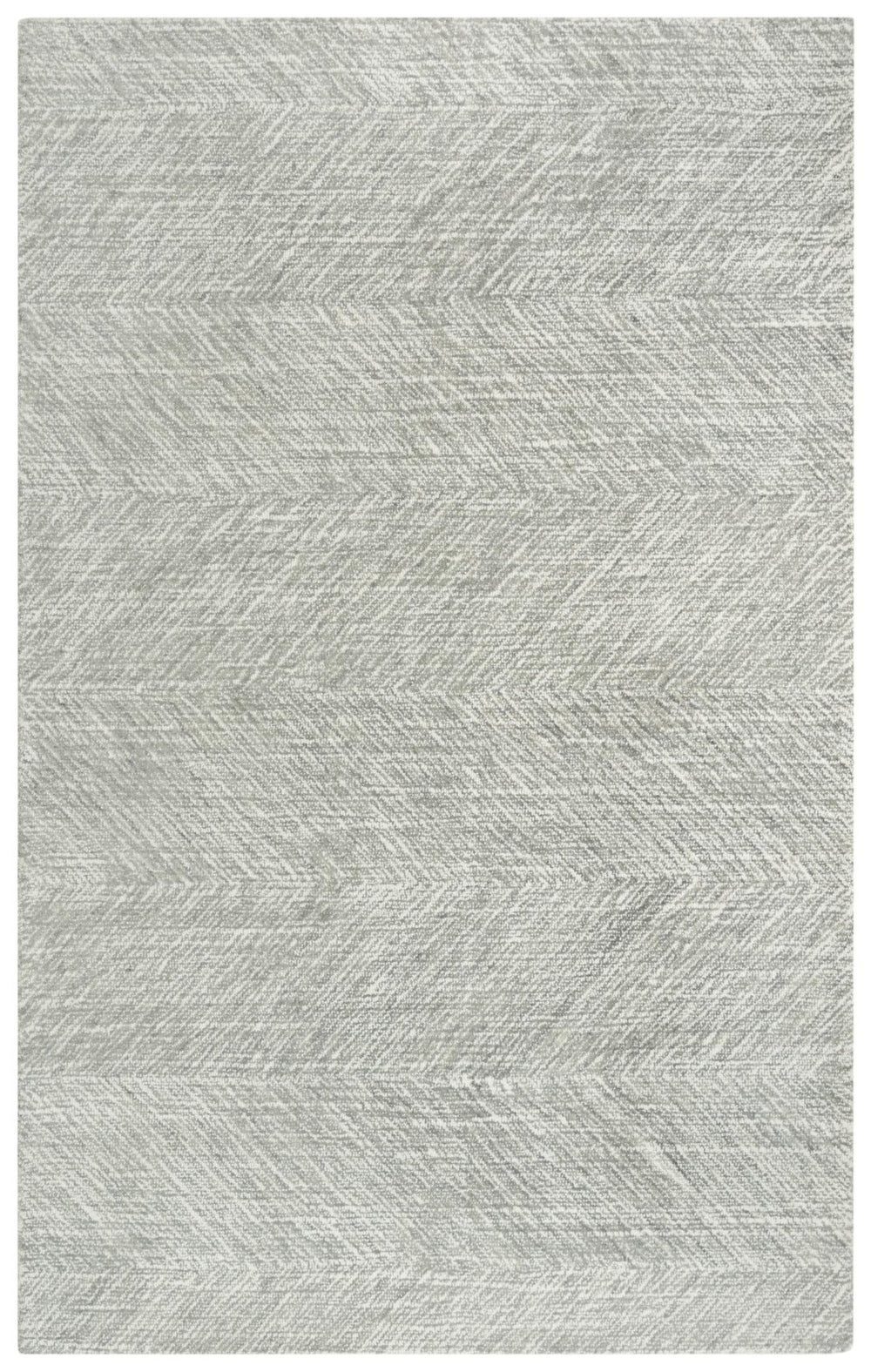 Alora Decor Trace Hand-Tufted Gray And Ivory Chevron Rug 100% Wool Transitional Accent With Bound Edges And Soft Texture 7'6" x 9'6" 01401410437337696