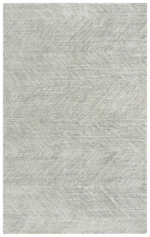 Alora Decor Trace Hand-Tufted Gray And Ivory Chevron Rug 100% Wool Transitional Accent With Bound Edges And Soft Texture 7'6" x 9'6" 01401410437337696