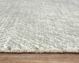 Alora Decor Trace Hand-Tufted Gray And Ivory Chevron Rug 100% Wool Transitional Accent With Bound Edges And Soft Texture 7'6" x 9'6" 01401410437337696