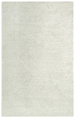 Alora Decor Trace Hand-Tufted Gray Chevron Wool Rug — Soft Ivory Base, Durable Natural Fibers, Cozy Timeless Style 5' x 7'6" 01401410537460576