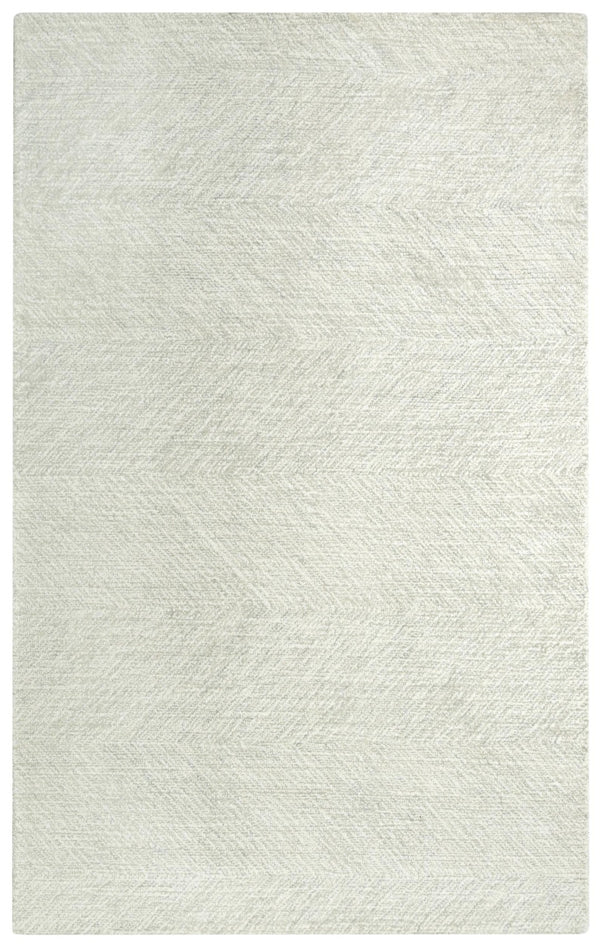 Alora Decor Trace Hand-Tufted Gray Chevron Wool Rug — Soft Ivory Base, Durable Natural Fibers, Cozy Timeless Style 5' x 7'6" 01401410537460576