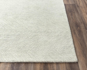 Alora Decor Trace Hand-Tufted Gray Chevron Wool Rug — Soft Ivory Base, Durable Natural Fibers, Cozy Timeless Style 5' x 7'6" 01401410537460576