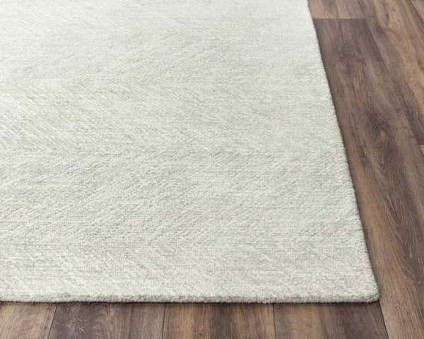 Alora Decor Trace Hand-Tufted Gray Chevron Wool Rug — Soft Ivory Base, Durable Natural Fibers, Cozy Timeless Style 5' x 7'6" 01401410537460576