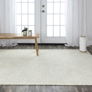 Alora Decor Trace Hand-Tufted Gray Chevron Wool Rug — Soft Ivory Base, Durable Natural Fibers, Cozy Timeless Style 5' x 7'6" 01401410537460576