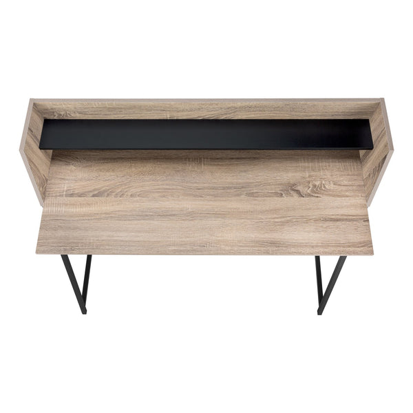 English Elm Computer Desk - Modern Home Office Workstation With Hutch, Ample Storage & Sturdy Metal Frame B2710P219832