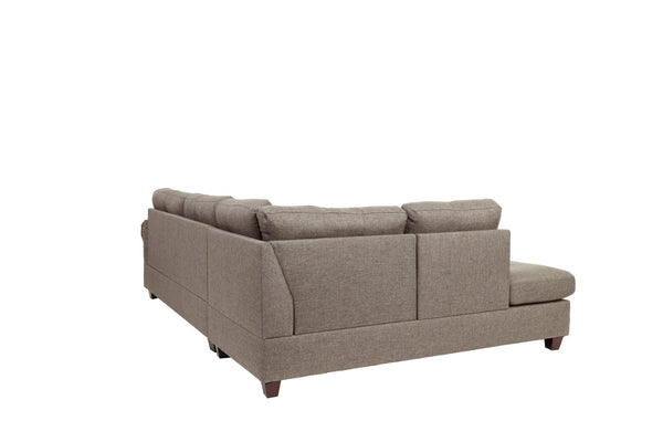English Elm Contemporary Three Piece Sectional Sofa Set with Nailhead Trim and Storage Ottoman B011S01053