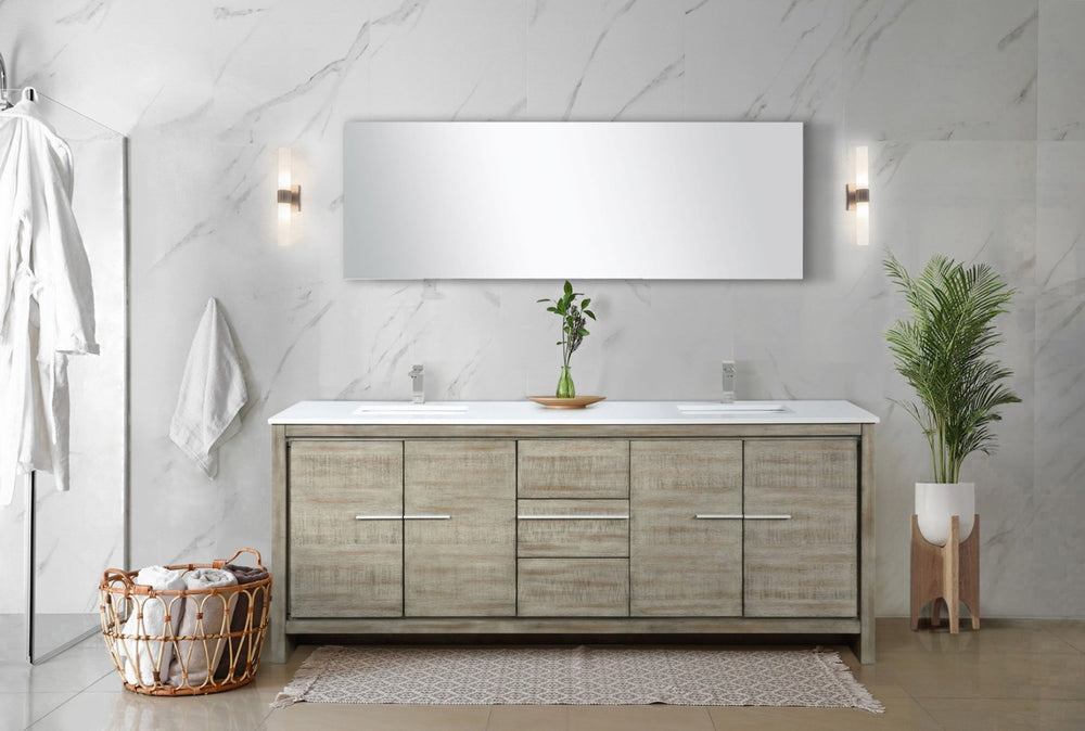 English Elm Rustic Acacia Double Bath Vanity Set With Cultured Marble Top & 70-Inch Mirror For Modern Charm B2731S01770-GIGA