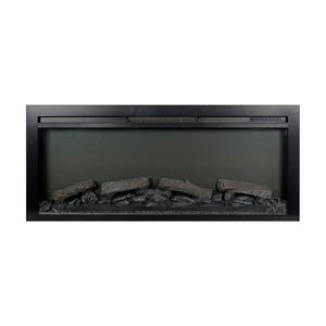 English Elm 44 Inch Recessed Electric Fireplace with Led Flame Heater and Remote for Living Rooms W1769P171420