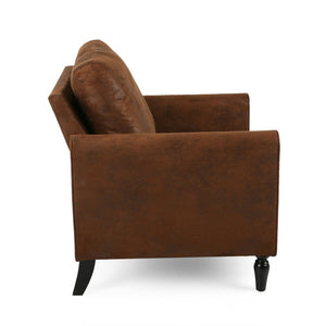 English Elm Chair Low Profile Club Seat Birch Frame Microfiber Upholstery Modern Living Room 63565.00MFBRN