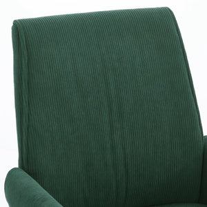 English Elm Mid-back Striped Fabric Office Chair with Gold Base Ergonomic Memory Foam Lumbar Green W2311P420442