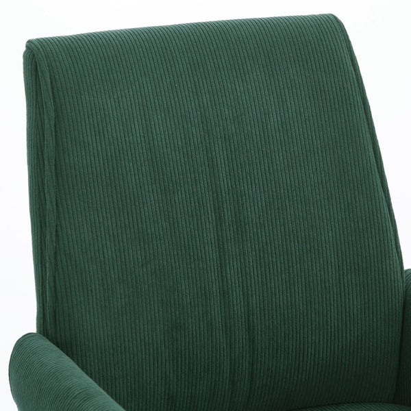 English Elm Mid-back Striped Fabric Office Chair with Gold Base Ergonomic Memory Foam Lumbar Green W2311P420442