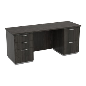 OSP Home Furnishings Tuxedo Double Pedestal Credenza Executive Office Storage with Professional Veneer Finish TUXSGW-TYP5
