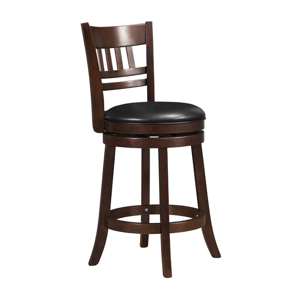 Jaxon Rubberwood Swivel Counter Stool Lattice Back Upholstered Kitchen Seat