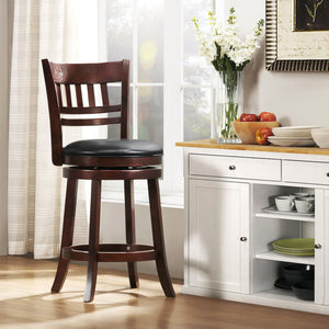 Jaxon Rubberwood Swivel Counter Stool Lattice Back Upholstered Kitchen Seat
