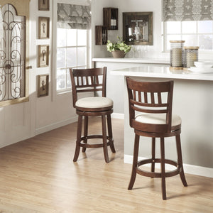 Jaxon Rubberwood Swivel Counter Stool Lattice Back Upholstered Kitchen Seat