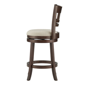 Jaxon Rubberwood Swivel Counter Stool Lattice Back Upholstered Kitchen Seat