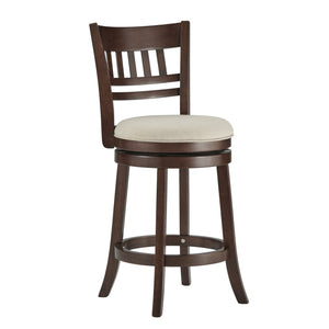 Jaxon Rubberwood Swivel Counter Stool Lattice Back Upholstered Kitchen Seat