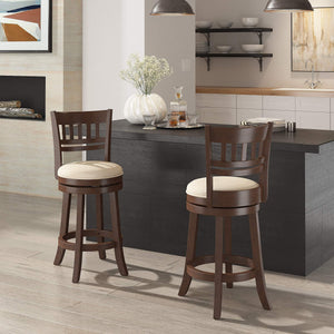Jaxon Rubberwood Swivel Counter Stool Lattice Back Upholstered Kitchen Seat