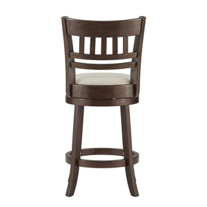 Jaxon Rubberwood Swivel Counter Stool Lattice Back Upholstered Kitchen Seat