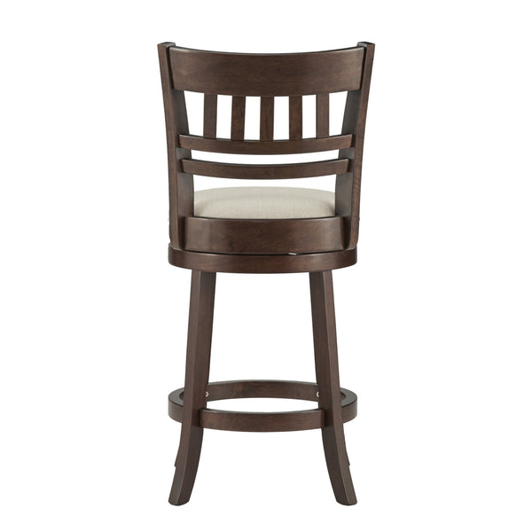 Jaxon Rubberwood Swivel Counter Stool Lattice Back Upholstered Kitchen Seat