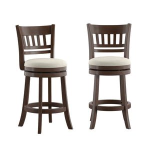 Jaxon Rubberwood Swivel Counter Stool Lattice Back Upholstered Kitchen Seat