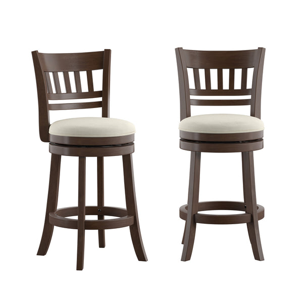 Jaxon Rubberwood Swivel Counter Stool Lattice Back Upholstered Kitchen Seat