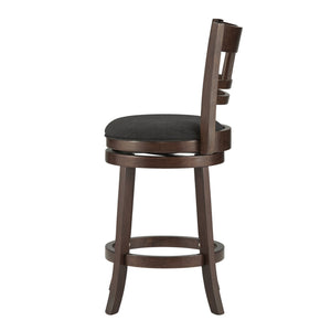 Jaxon Rubberwood Swivel Counter Stool Lattice Back Upholstered Kitchen Seat