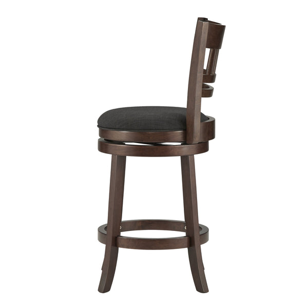 Jaxon Rubberwood Swivel Counter Stool Lattice Back Upholstered Kitchen Seat