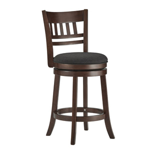 Jaxon Rubberwood Swivel Counter Stool Lattice Back Upholstered Kitchen Seat