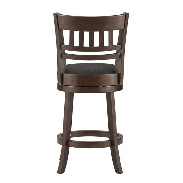 Jaxon Rubberwood Swivel Counter Stool Lattice Back Upholstered Kitchen Seat