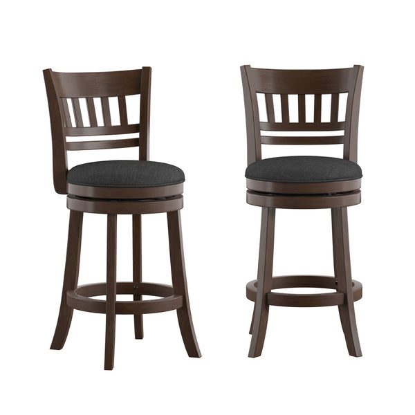 Jaxon Rubberwood Swivel Counter Stool Lattice Back Upholstered Kitchen Seat