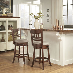 Jaxon Rubberwood Swivel Counter Stool Lattice Back Upholstered Kitchen Seat