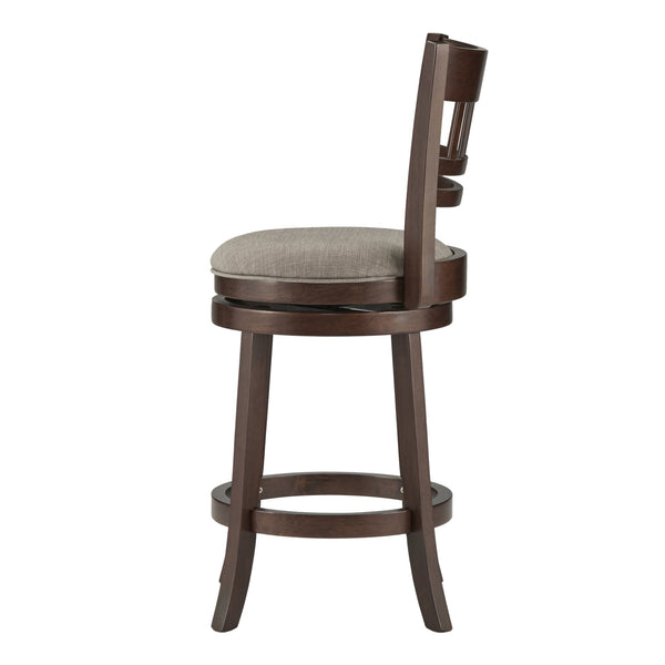 Jaxon Rubberwood Swivel Counter Stool Lattice Back Upholstered Kitchen Seat