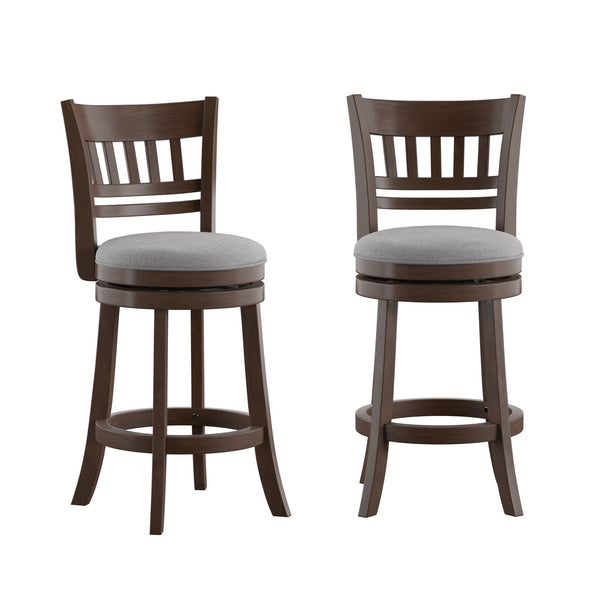 Jaxon Rubberwood Swivel Counter Stool Lattice Back Upholstered Kitchen Seat