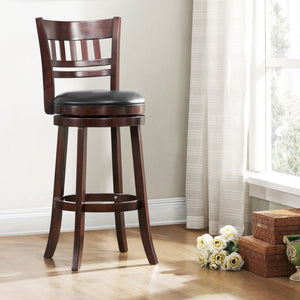 Jaxon Swivel Rubberwood Barstool with Lattice Back and Cushioned Seat for Kitchen