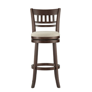 Jaxon Swivel Rubberwood Barstool with Lattice Back and Cushioned Seat for Kitchen