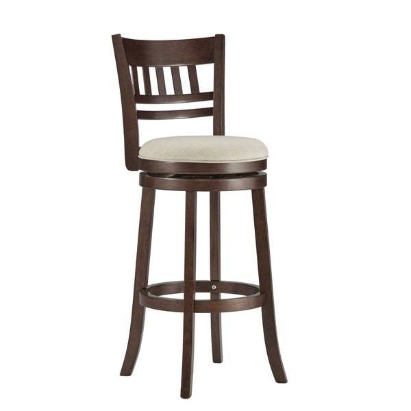 Jaxon Swivel Rubberwood Barstool with Lattice Back and Cushioned Seat for Kitchen