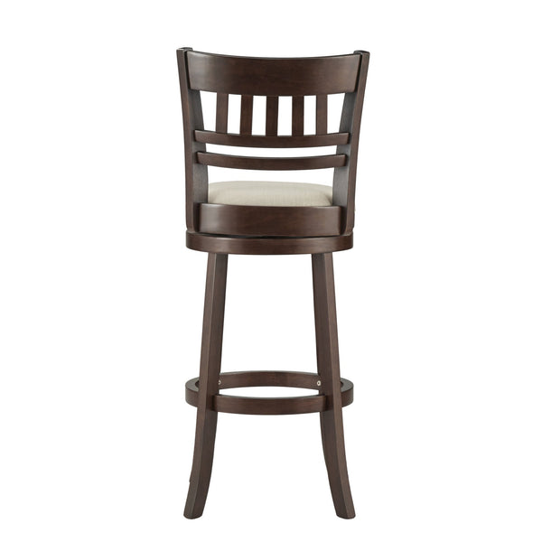 Jaxon Swivel Rubberwood Barstool with Lattice Back and Cushioned Seat for Kitchen