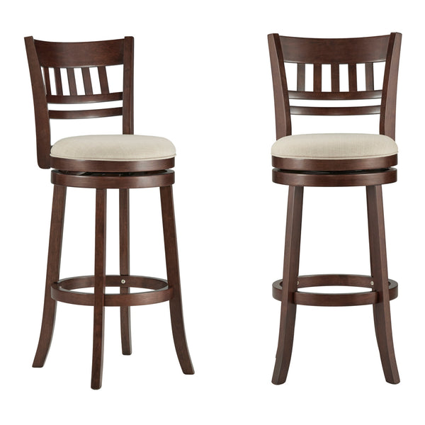 Jaxon Swivel Rubberwood Barstool with Lattice Back and Cushioned Seat for Kitchen