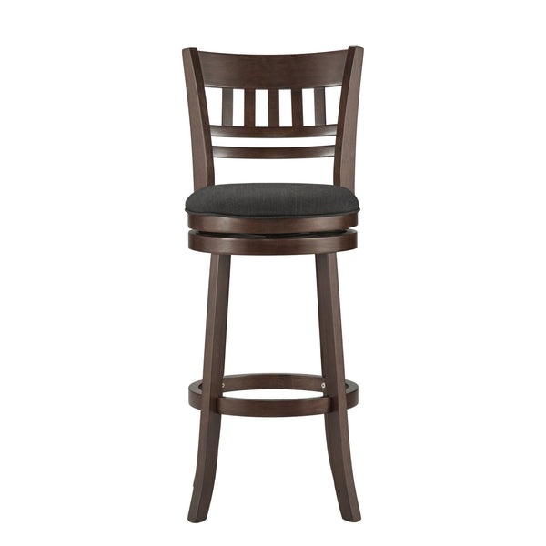 Jaxon Swivel Rubberwood Barstool with Lattice Back and Cushioned Seat for Kitchen