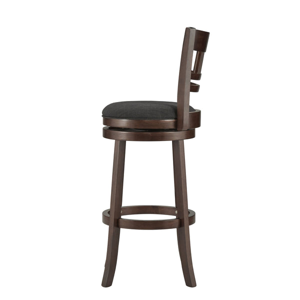 Jaxon Swivel Rubberwood Barstool with Lattice Back and Cushioned Seat for Kitchen